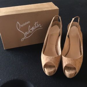 Christian Louboutin Cork So Prive Slingbacks